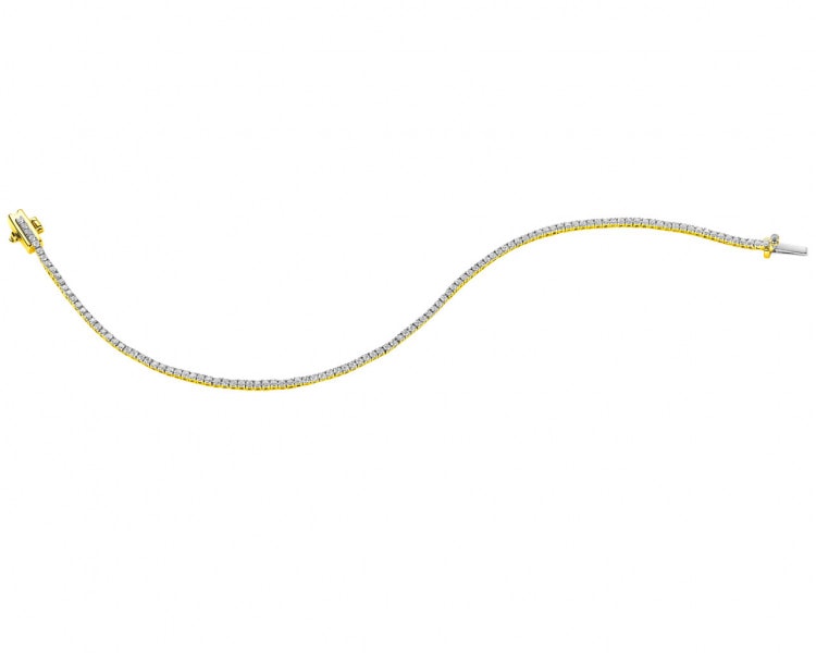 Bransoletka z żółtego złota z brylantami - 18 cm - 1 ct - próba 585