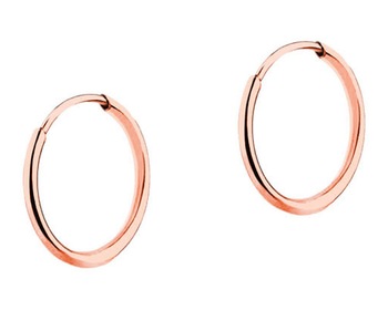 Rose gold earrings - circles, 9 mm
