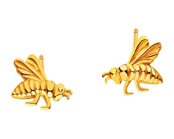 Złote kolczyki - pszczółki