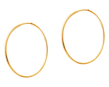Złote kolczyki szarnir - koła, 16 mm