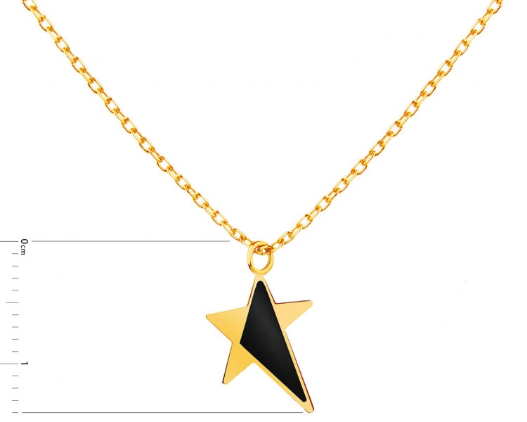 Gold necklace with enamel, ankier - star