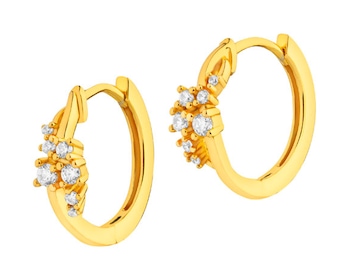 Gold-plated silver earrings with zircons - circles