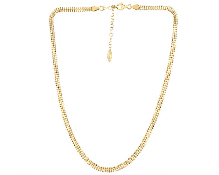 Gold-plated silver necklace - balls