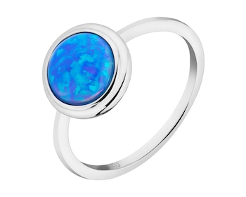 Stříbrný prsten s opálem - kroužek