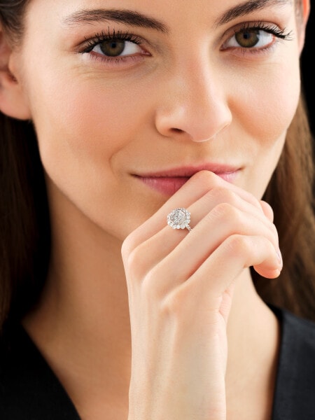 Prsten z bílého zlata s diamanty 1,04 ct - ryzost 750