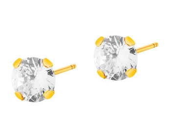 Gold earrings with cubic zirconia
