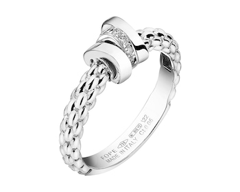 White gold ring with diamonds 0,05 ct - fineness 18 K