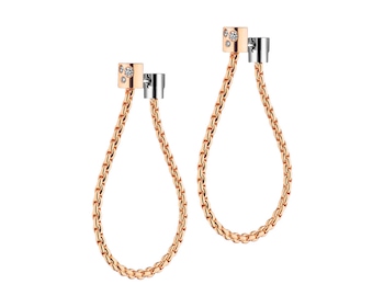 Rose gold earrings with diamonds 0,09 ct - fineness 750