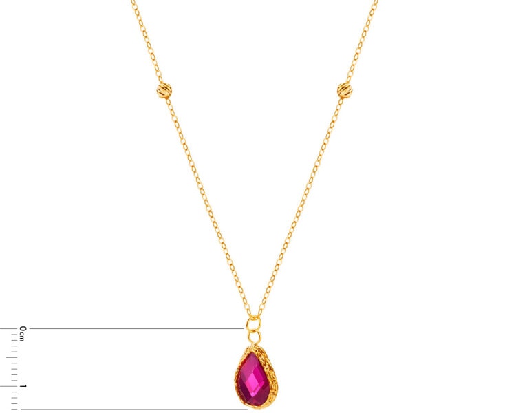 Gold necklace with crystal