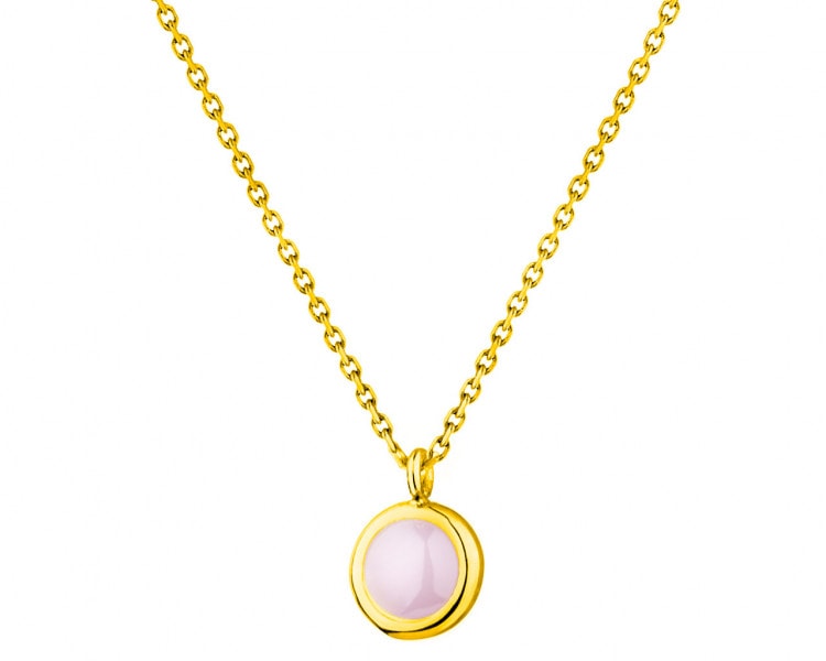 14 K Yellow Gold Necklace with Quartz