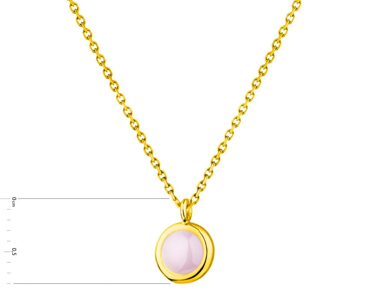 14 K Yellow Gold Necklace with Quartz