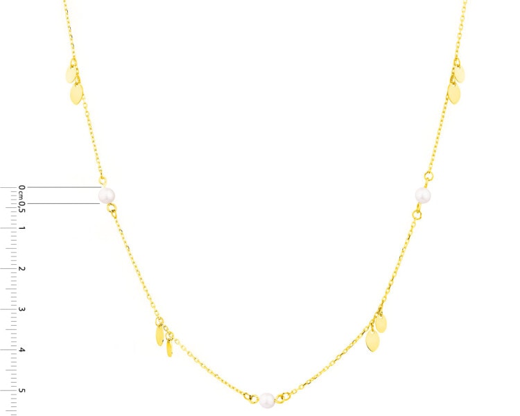 Zlatý náhrdelník s perlami, anker