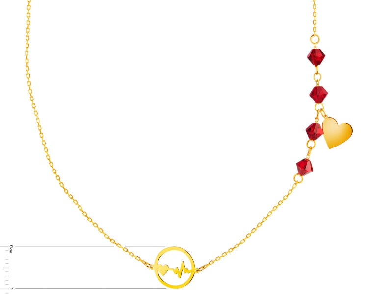 8 K Yellow Gold Necklace with Cubic Zirconia