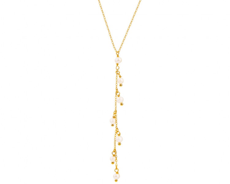 Gold necklace with pearls - balls
