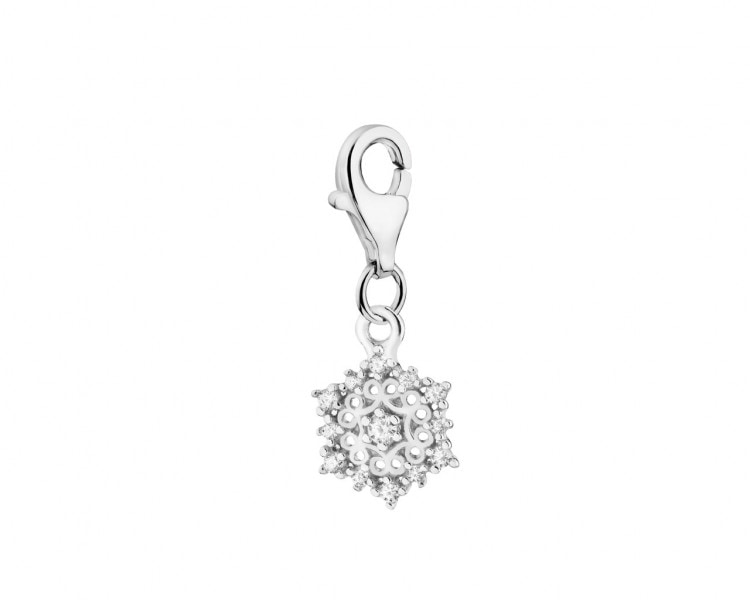 Rhodium Plated Silver Pendant with Cubic Zirconia