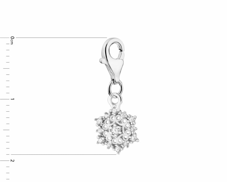 Rhodium Plated Silver Pendant with Cubic Zirconia