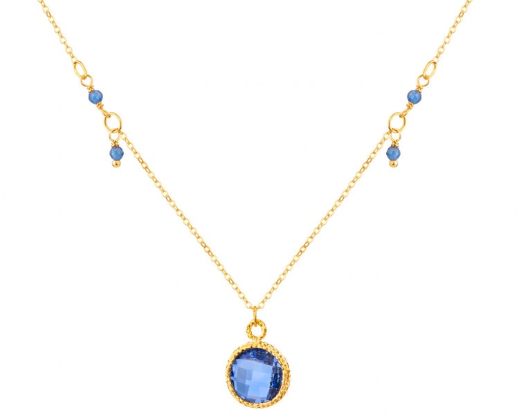 14 K Yellow Gold Necklace with Crystal
