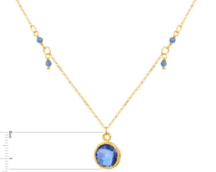 14 K Yellow Gold Necklace with Crystal