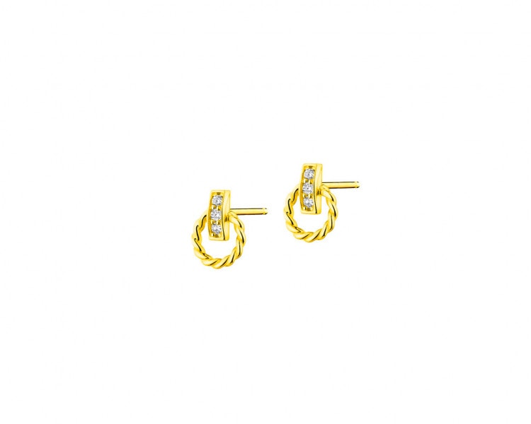 9 K Yellow Gold Earrings with Citrine