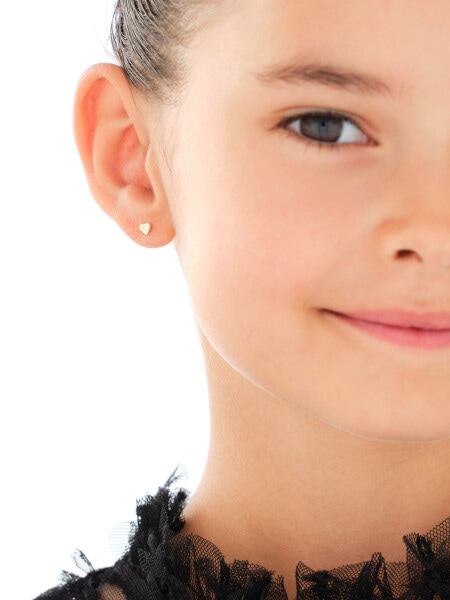 Złote kolczyki z cyrkoniami - serca