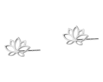 Stříbrné náušnice - květ lotosu