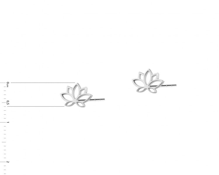 Stříbrné náušnice - květ lotosu