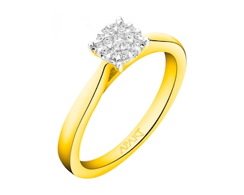 Gold ring with brilliants 0,09 ct - fineness 14 K