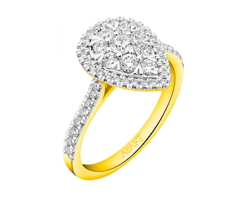 Gold ring with brilliants 0,67 ct - fineness 14 K