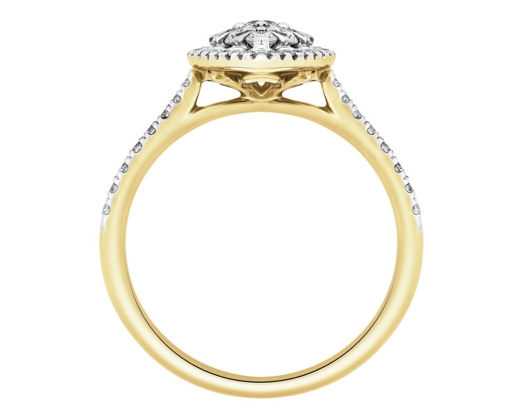 Gold ring with brilliants - 0,67 ct - fineness 14 K