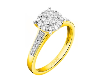 Gold ring with brilliants 0,39 ct - fineness 14 K