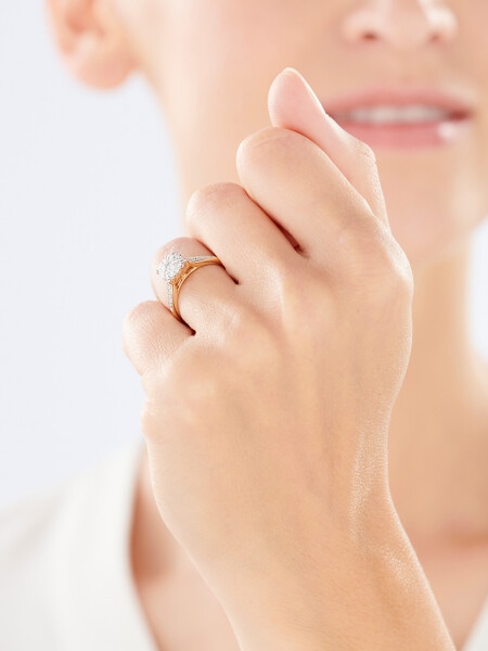 Zlatý prsten s brilianty 0,39 ct - ryzost 585