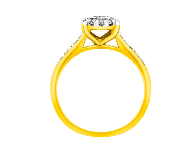 Gold ring with brilliants 0,39 ct - fineness 14 K