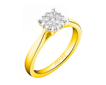Gold ring with brilliants 0,18 ct - fineness 14 K