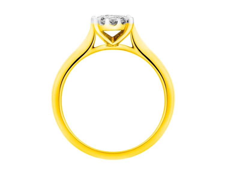 Gold ring with brilliants 0,18 ct - fineness 14 K
