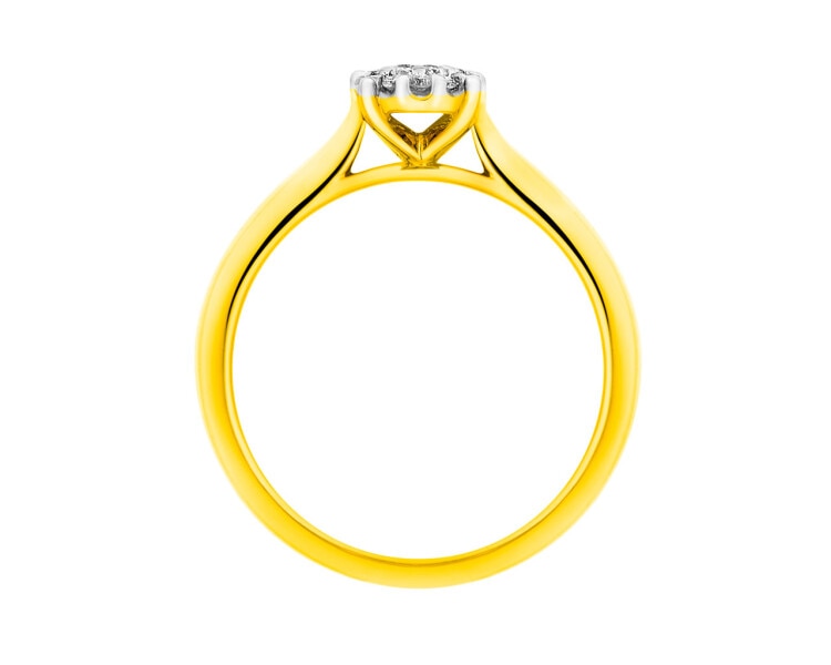 Zlatý prsten s brilianty 0,12 ct - ryzost 585