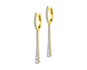 Gold earrings with diamonds 0,51 ct - fineness 14 K