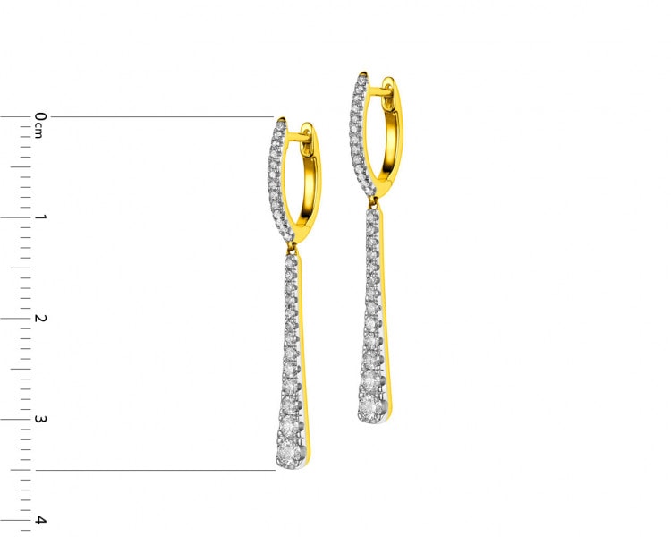 Gold earrings with diamonds 0,50 ct - fineness 14 K