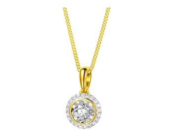 Gold pendant with brilliants - heart 0,21 ct - fineness 14 K