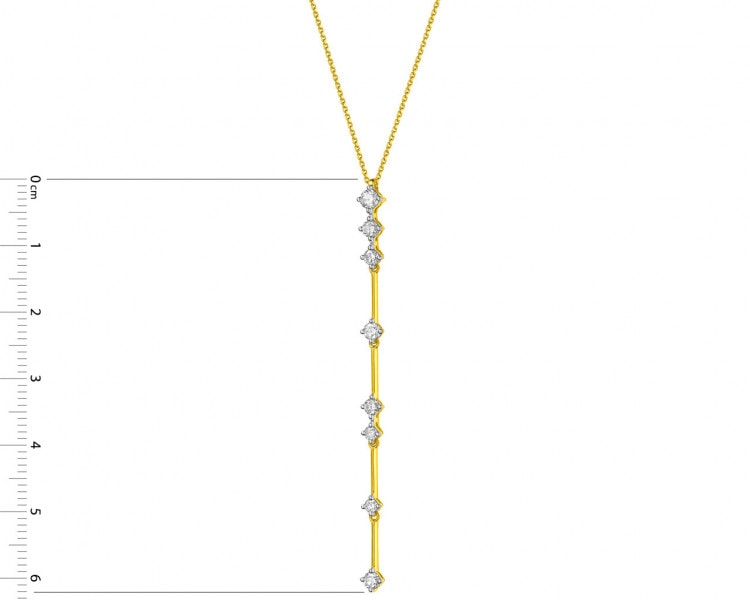 Gold necklace with brilliants 0,52 ct - fineness 18 K