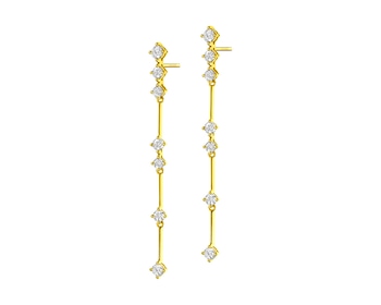 Gold earrings with brilliants 1,06 ct - fineness 18 K