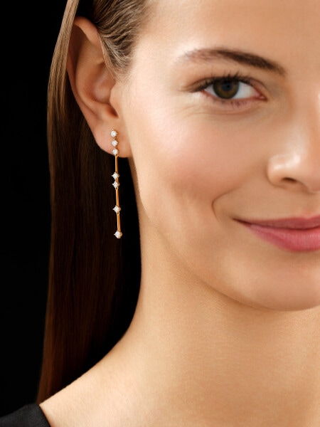 Zlaté náušnice s brilianty - 1,06 ct - ryzost 750