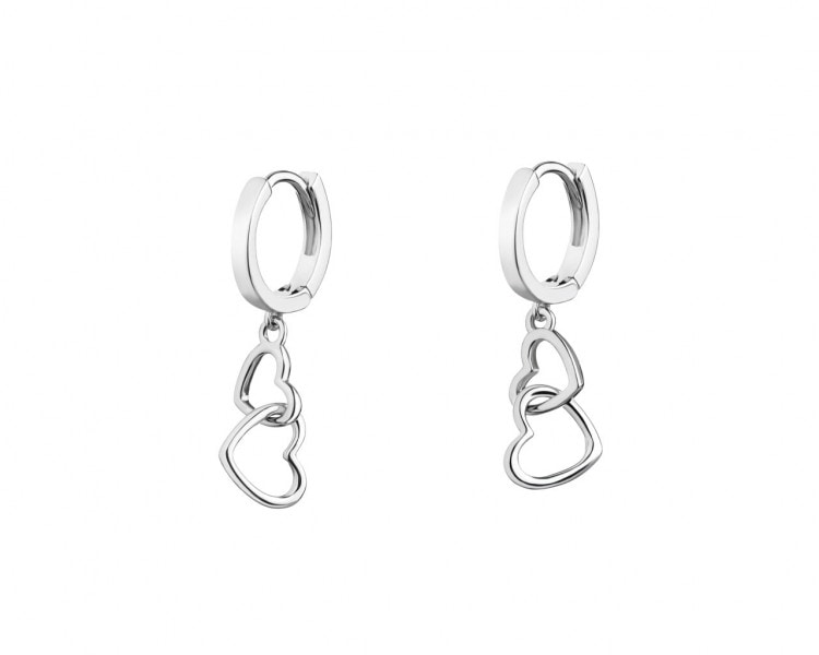 Rhodium Plated Silver Dangling Earring 