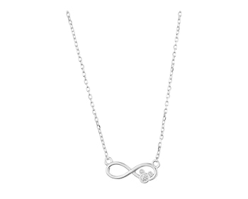 Silver necklace with cubic zirconia - Mickey Mouse, Disney, infinity