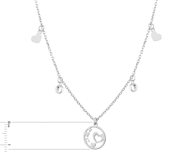Stříbrný náhrdelník s broušeným sklem - srdce