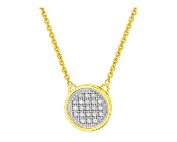 Zlatý náhrdelník s diamanty 0,06 ct - ryzost 585