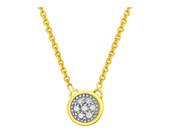Zlatý náhrdelník s diamanty 0,03 ct - ryzost 585