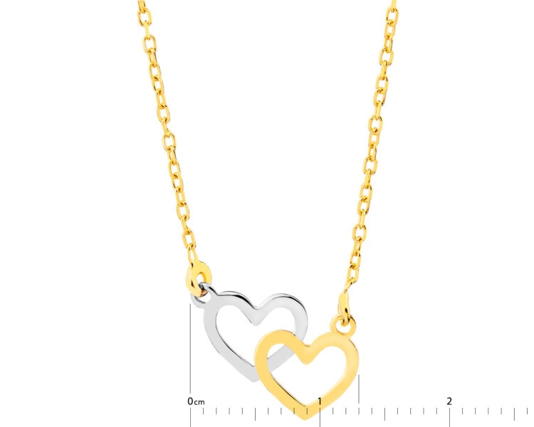 Gold plated silver necklace - hearts