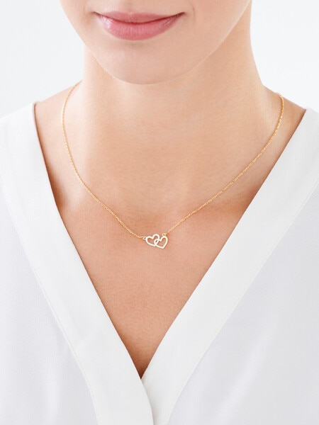 Gold plated silver necklace - hearts