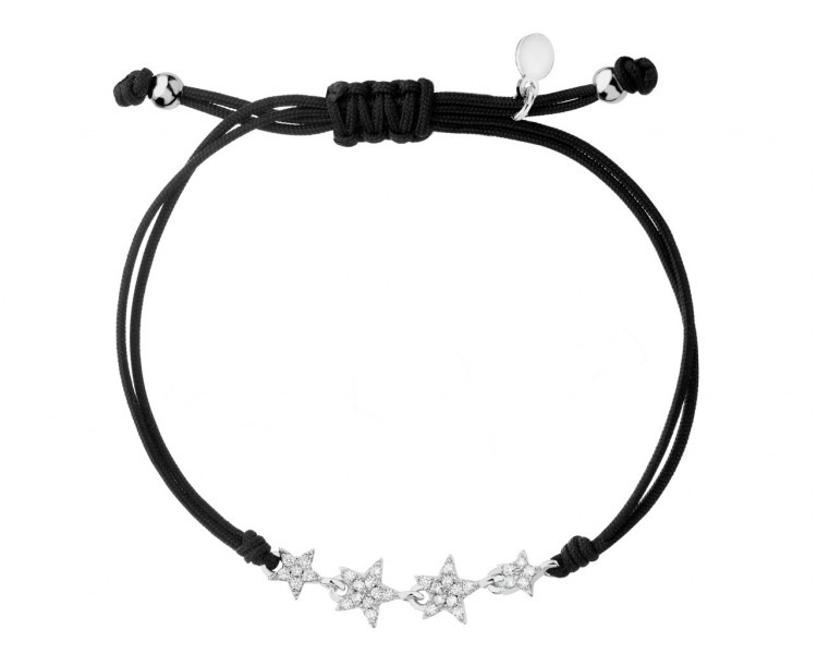 Bracelet with silver elements and cubic zirconia - stars
