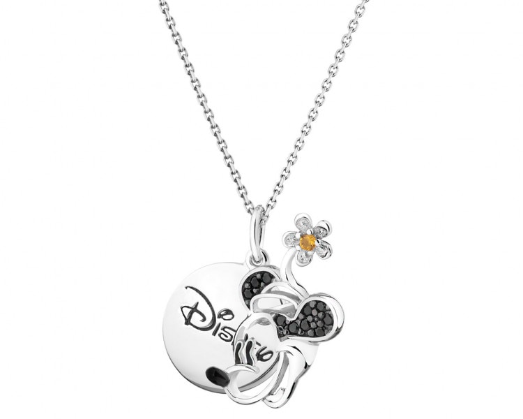 Zawieszka srebrna ze spinelem, cyrkonią i emalią - Myszka Minnie, Disney 100 Edycja limitowana